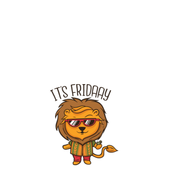 În sfârșit, vineri Leu model alb pe tricou