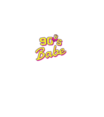 Retro 90s Babe model negru pe tricou