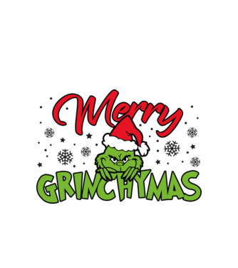 Merry Grinchymas - Grinch model alb pe tricou