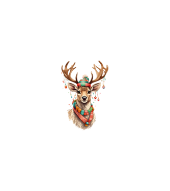 Festive Reindeer model nisipiu pe tricou