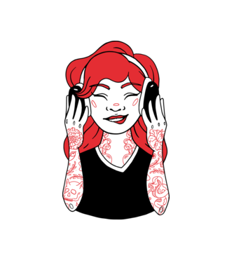Fată Gamer tatuată model alb pe tricou