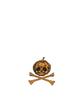 Dovleac craniu Halloween model negru pe tricou