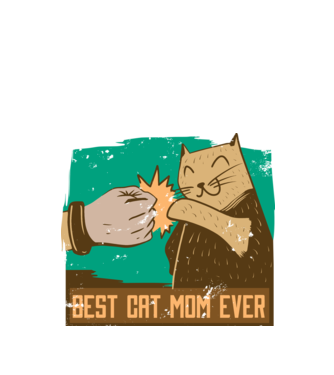 Best Cat Mom Ever - Cea mai bună mamă cu pisici model negru pe tricou