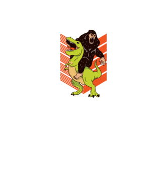 Dinozaur Yeti model alb pe tricou