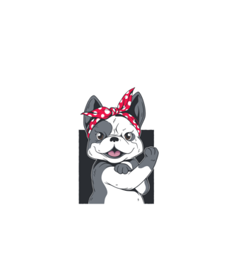 Bulldog Francez model verde de măr pe tricou