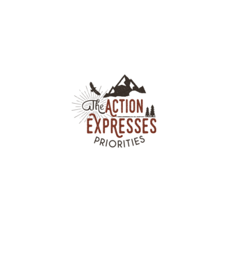 The action expresses priorities model alb pe tricou