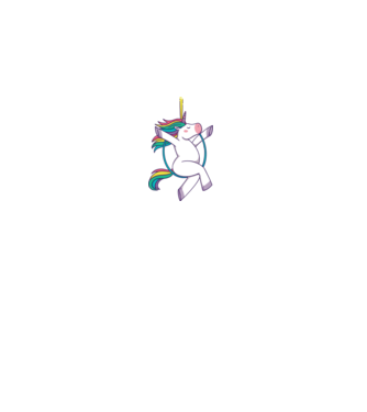 Unicorn pe cerc model alb pe tricou