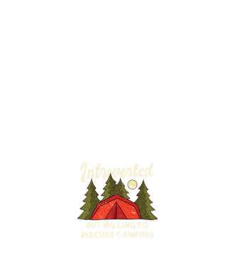 Camping Introvertit model negru pe tricou