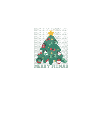 Merry Fitmas Fitmas Pom de Crăciun Fitness model negru pe tricou