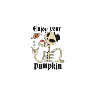 Enjoy your pumpkin Skeleton model albastru deschis pe tricou