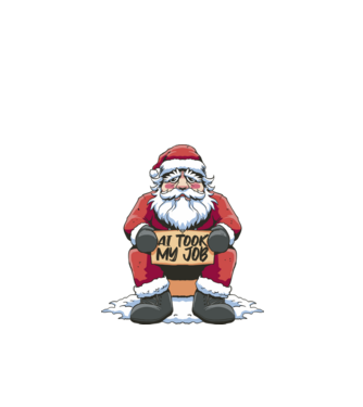 AI took my job Santa model negru pe tricou