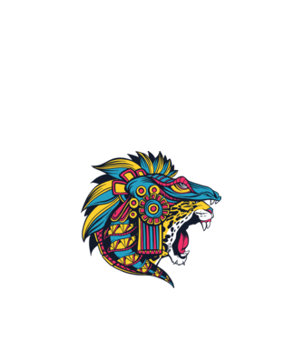 Aztec Jaguar model alb pe tricou