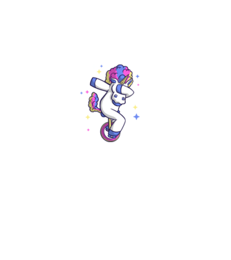 Unicorn pe monociclu model negru pe tricou