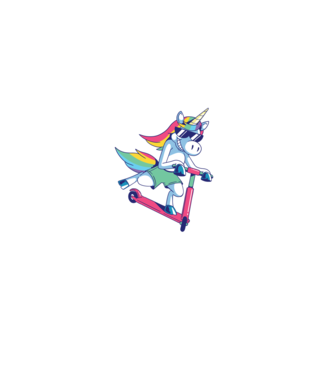 Unicorn cu trotinetă tricou amuzant model negru pe tricou