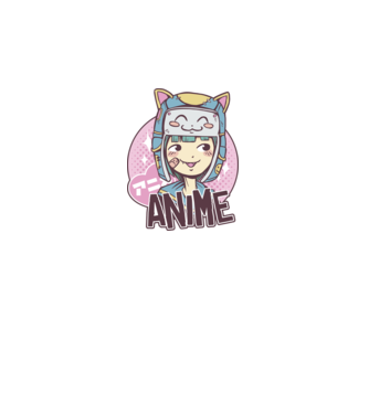 Fată drăguță Anime model negru pe tricou