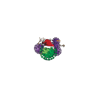 Christmas Covid model alb pe tricou