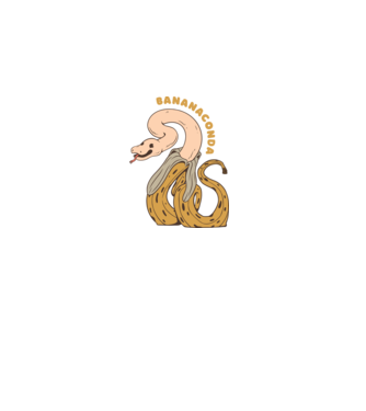 Bananaconda model alb pe tricou