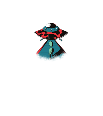 Alien Ufo model negru pe tricou