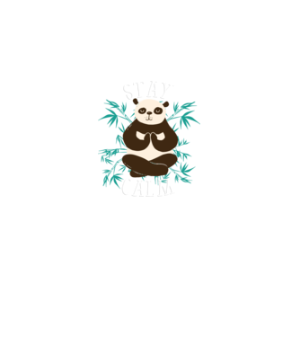Stay Calm Panda meditație model negru pe tricou
