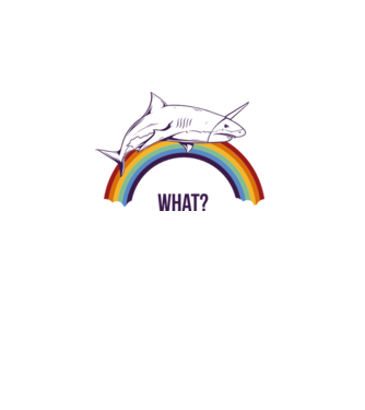 Rechin unicorn model alb pe tricou