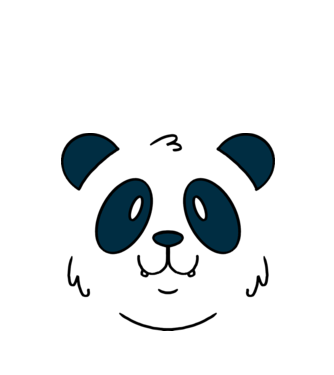 Cap de panda model alb pe tricou