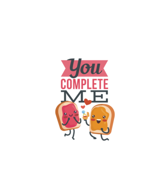 'You Complete Me Tricou drăguț pentru Valentine''s Day' model alb pe tricou