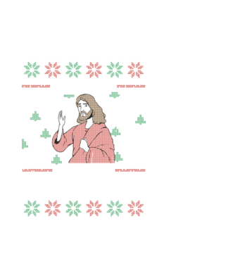 'Go Jesus, It''s Your Birthday Ugly Sweater' model alb pe tricou