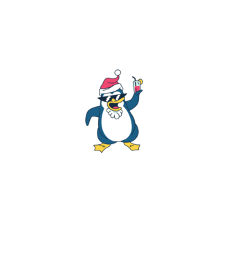 Pinguin de Crăciun model turcoaz pe tricou