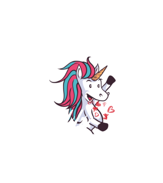 'Dragoste Unicorn pentru Valentine''s Day' model albastru închis pe tricou