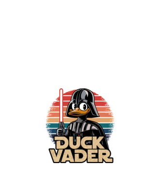 Duck Vader model alb pe tricou