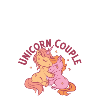 Pereche Unicorn model alb pe tricou