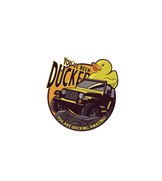 'You''ve been ducked - Off road SUV' model negru pe tricou
