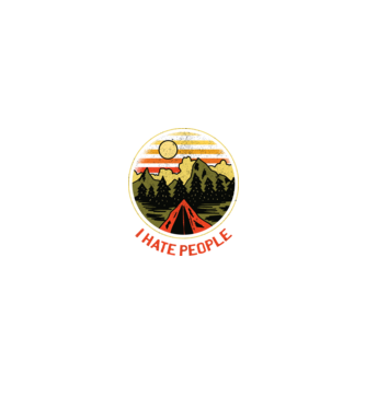 Urăsc oamenii tricou de camping model negru pe tricou