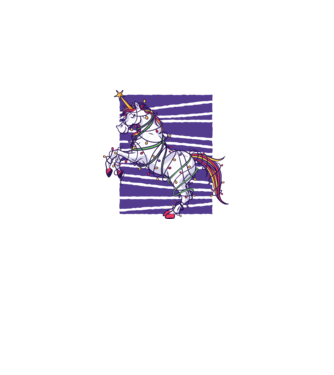 Unicorn pom de Crăciun model alb pe tricou