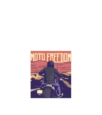 Libertate Motociclist model negru pe tricou