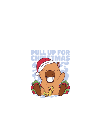 Pull up for christmas Capybara model alb pe tricou