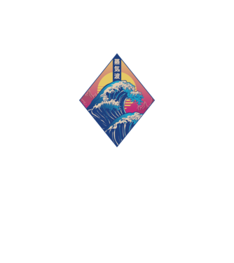 Vaporwave Val model alb pe tricou