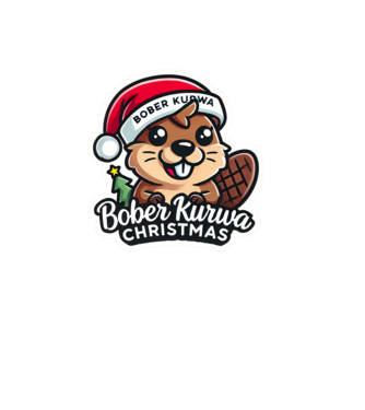 Bober Kurwa Christmas 1 model alb pe tricou