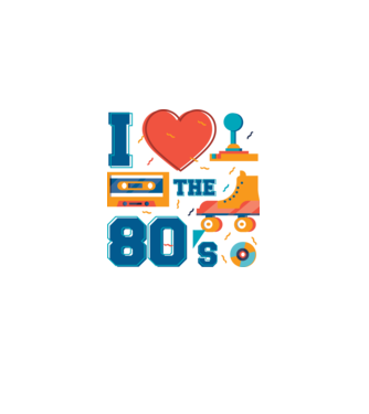 'I love the 80s - Iubesc anii ''80' model alb pe tricou