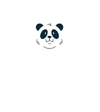 Cap de panda model alb pe tricou