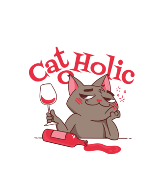 Catoholic - iubitor de pisici model alb pe tricou