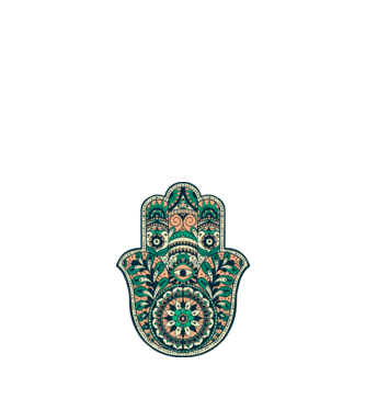 Mână Hamza - Mâna lui Dumnezeu Mandala model alb pe tricou