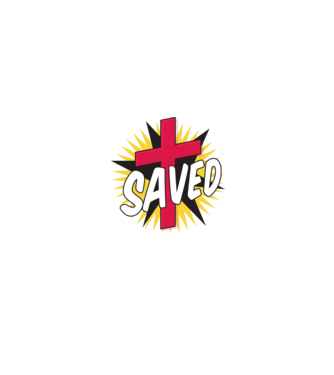 Saved Isus Cruce model alb/roșu pe tricou