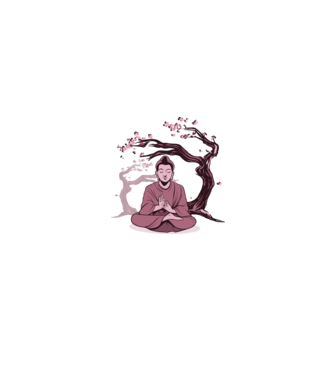 Buddha Meditație model alb/roșu pe tricou