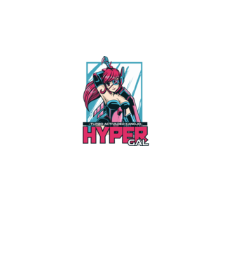 Hyper Gal - Fată Anime model negru pe tricou