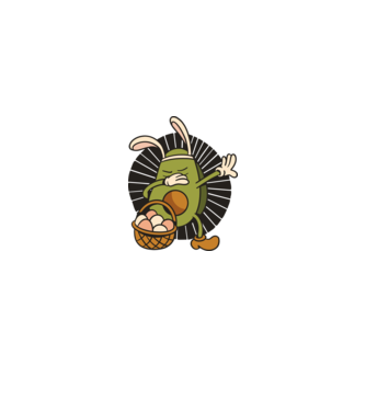 Avocado de Paște DAB model alb pe tricou