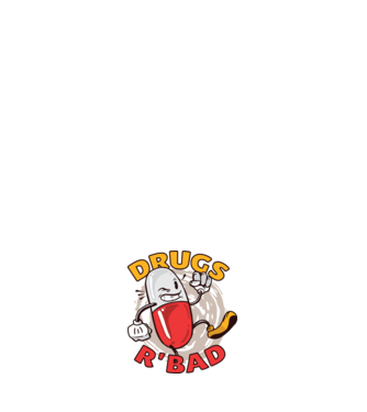 Drogurile sunt rele model negru pe tricou