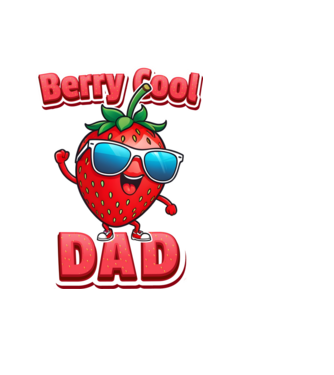 Berry Cool Dad Strawberry model negru pe tricou