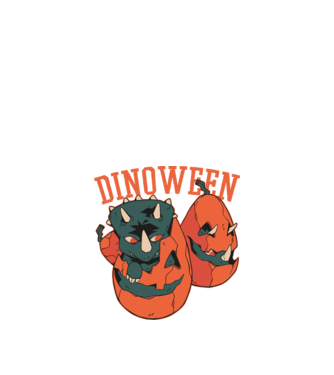 Dinoween model negru pe tricou