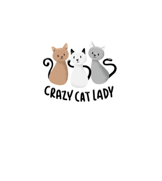 Crazy Cat Lady - fată nebună cu pisică model alb pe tricou